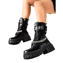 TRENDI Botas con cadena negro