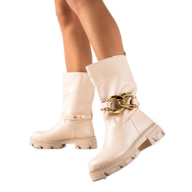 Bestelle Botas altas de trabajador beige