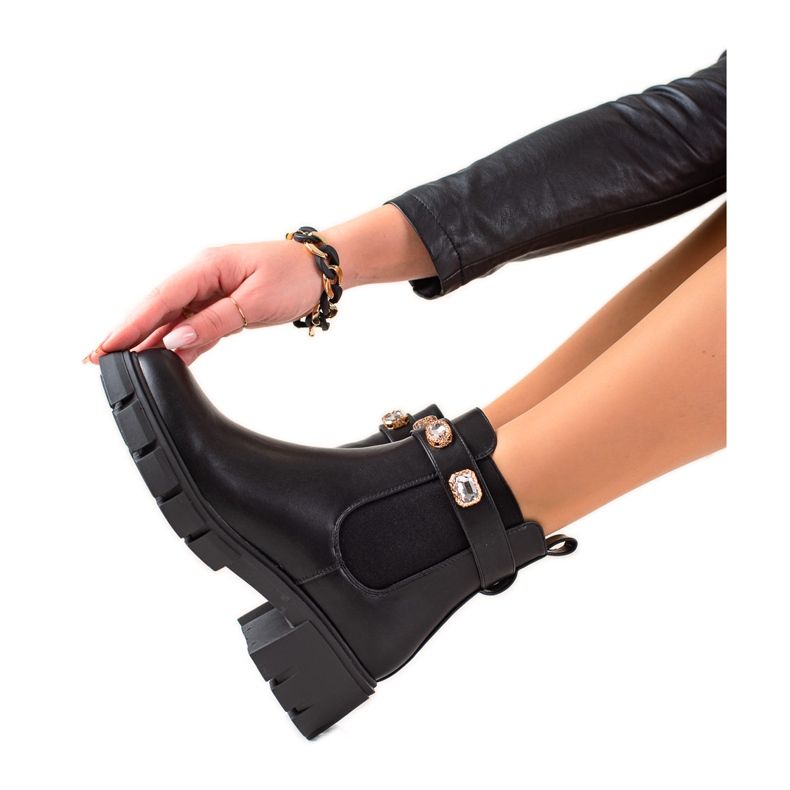 Gogo Botas con cristales negro