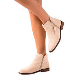 Super Me Botas con cremallera dorada beige