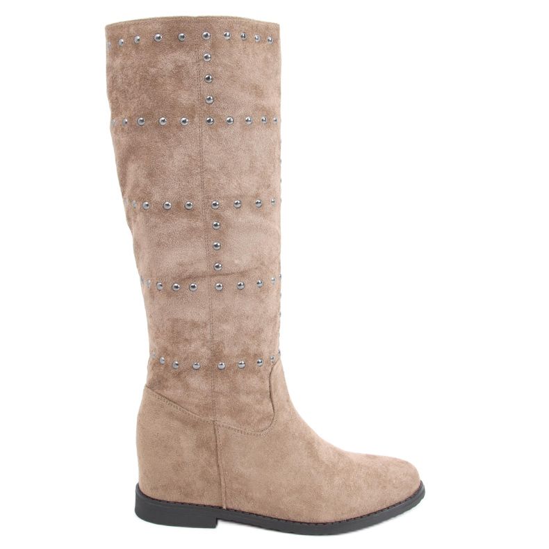 Botas con cuña oculta Ferto Khaki beige