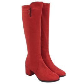 Botas de tacón bajo Ritta Purplish Red rojo Botas de tacón bajo Ritta Purplish Red rojo