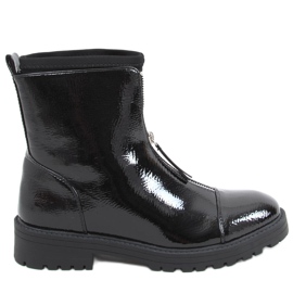 Bota lacada Quer Black Mirror negro