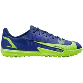 Zapatos de fútbol Nike Mercurial Vapor 14 Academy Tf Jr CV0822 474 azul verde azul