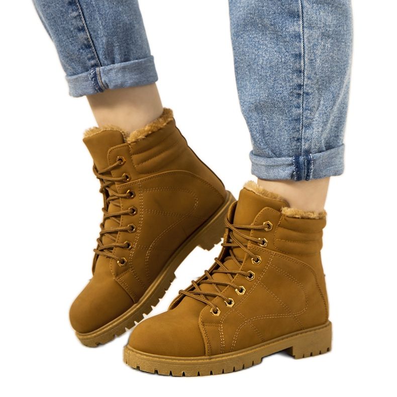Botas Panicucci con aislamiento camel para mujer marrón