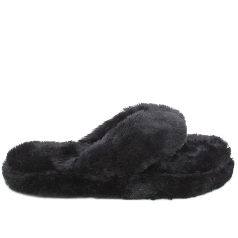 Pantuflas de pelo Bunny Black negro Pantuflas de pelo Bunny Black negro