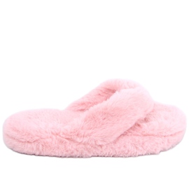 Pantuflas de pelo Bunny Pink rosado