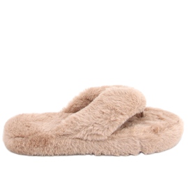Pantuflas de piel Bunny Camel beige