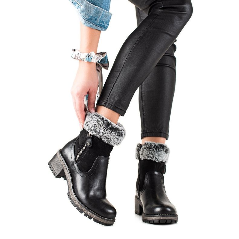 Goodin Botas casuales con piel negro Goodin Botas casuales con piel negro