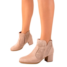 Evento Botas con inserto calado beige