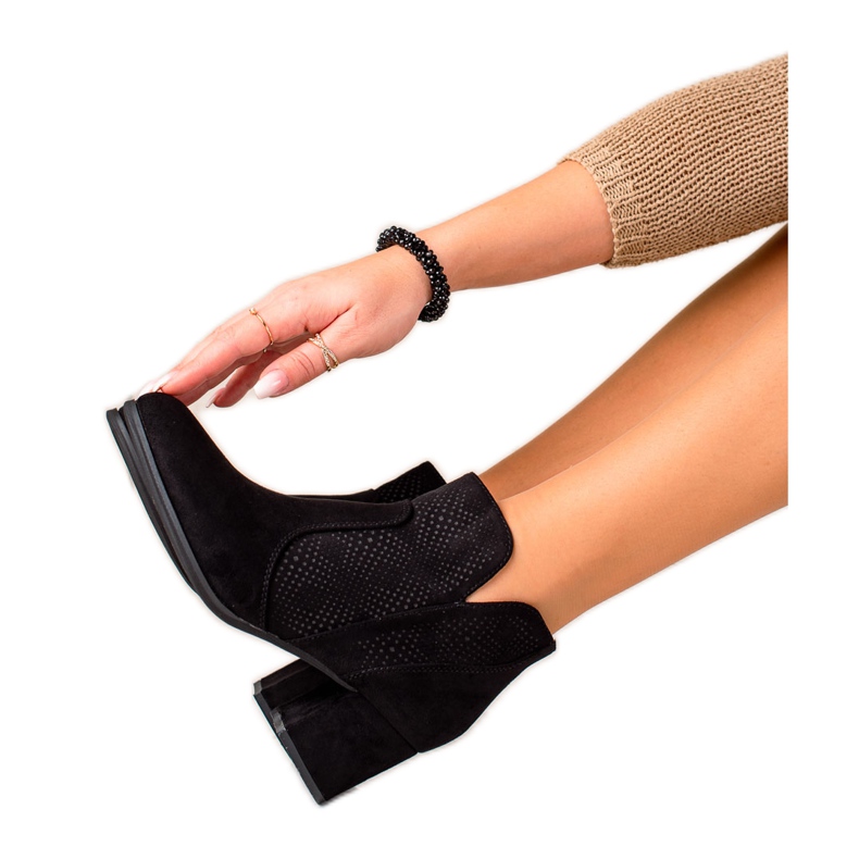 Evento Botas con inserto calado negro Evento Botas con inserto calado negro