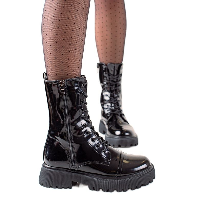 Filippo Botas de bota lacadas negro Filippo Botas de bota lacadas negro