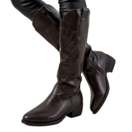 Botas vaqueras marrones, alto Berthiaume marrón