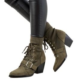 Botas de calcetín verdes para mujer de Arenas caqui