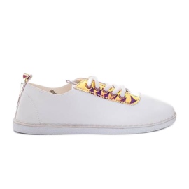 Zapatillas de mujer White Roses blanco dorado