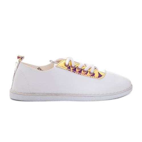 Zapatillas de mujer White Roses blanco dorado