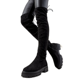 Botas negras sobre suela alta Paulino negro Botas negras sobre suela alta Paulino negro