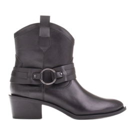 Marco Shoes Botas vaqueras Kaja con cinturón decorativo negro