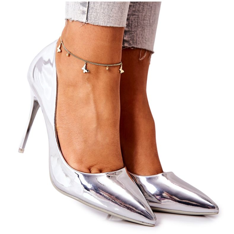 PG2 Elegantes tacones plateados adrinnah espejo plata