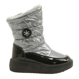 Botas de nieve para mujeres copos de nieve Filippo DBT3404 Negro y plata