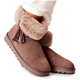 FS1 Botas de nieve Mukluki Warm con flecos Marrón Sorella