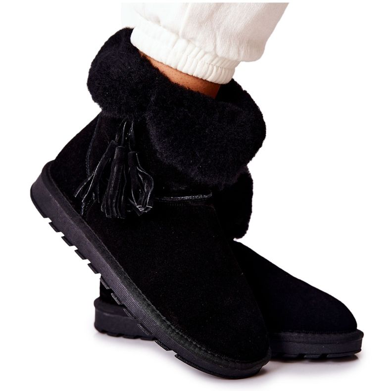 FS1 Botas de nieve Mukluki Warm Fringes Black Sorella negro FS1 Botas de nieve Mukluki Warm Fringes Black Sorella negro