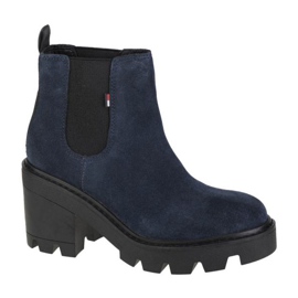 Bota de tacón medio de ante Essential de Tommy Hilfiger W EN0EN01093-C87 azul marino