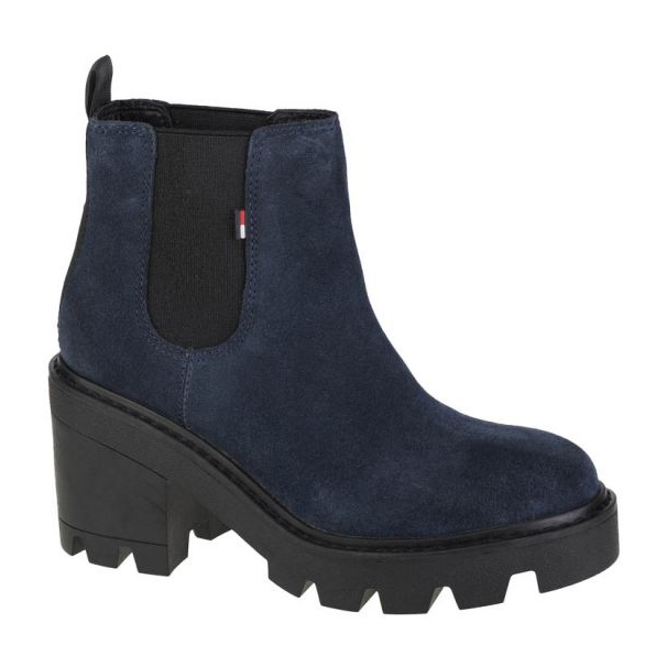Bota de tacón medio de ante Essential de Tommy Hilfiger W EN0EN01093-C87 azul marino Bota de tacón medio de ante Essential de Tommy Hilfiger W EN0EN01093-C87 azul marino