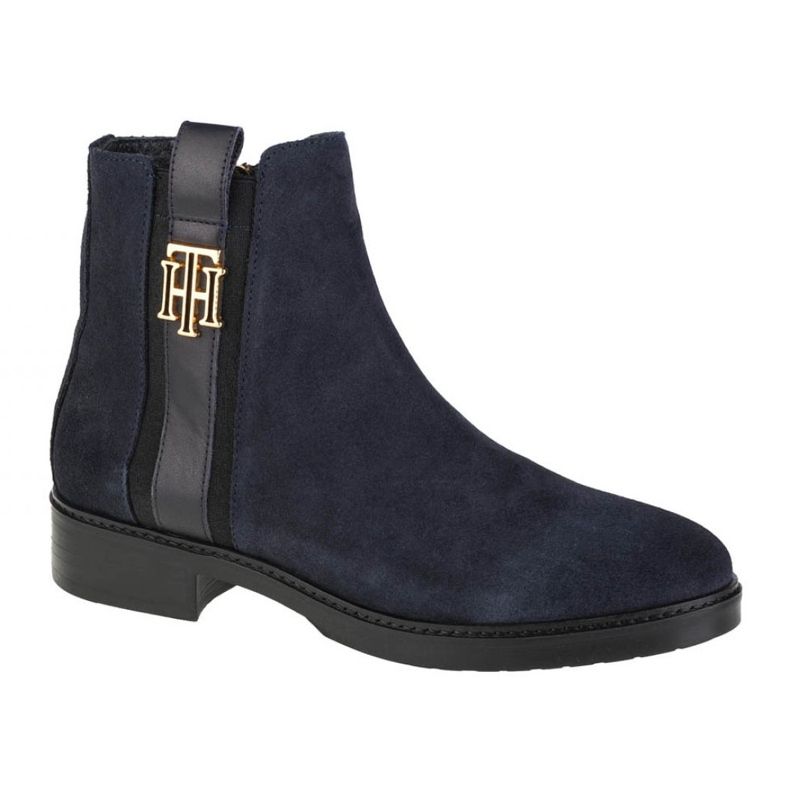Botas planas de ante interlock de Tommy Hilfiger W FW0FW05184-DW5 azul marino