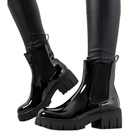 Botas con aislamiento de charol negras de Campi negro