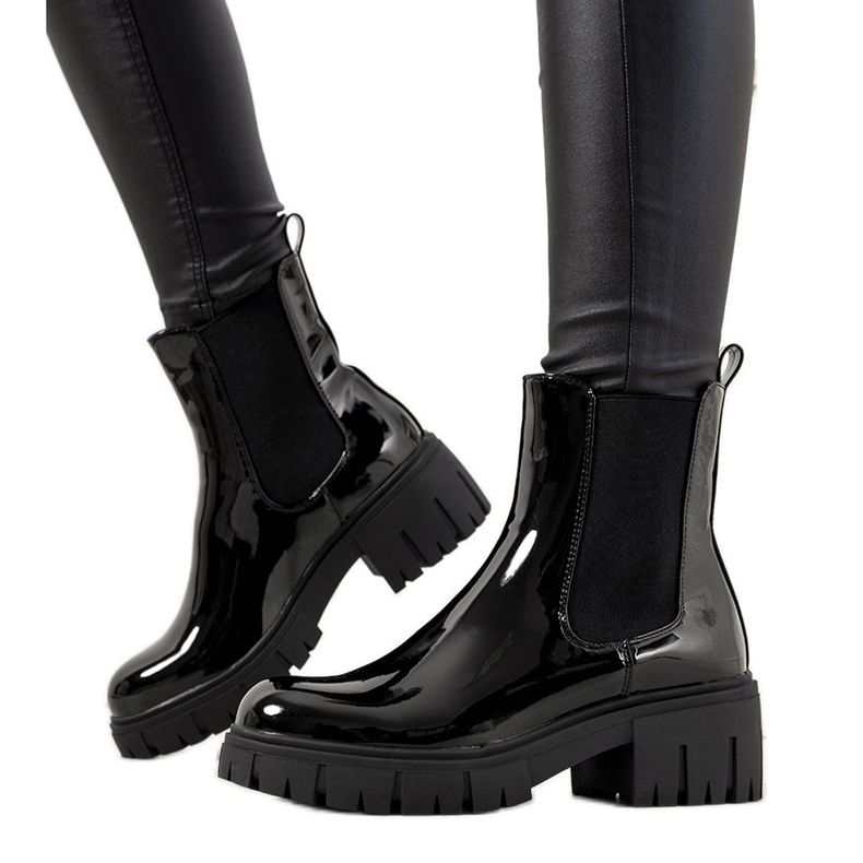 Botas con aislamiento de charol negras de Campi negro