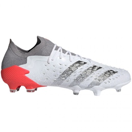 Botas de fútbol adidas Predator Freak.1 Fg LM FY6263 blanco, blanco, gris/plata blanco