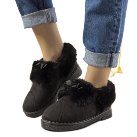 Pantuflas negras con aislamiento de piel Valle negro