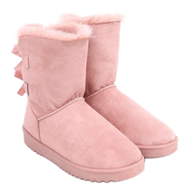 Botas de nieve para mujer con lazos Tosse Pink rosado