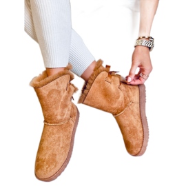 Botas de nieve para mujer con lazos Tosse Camel beige amarillo