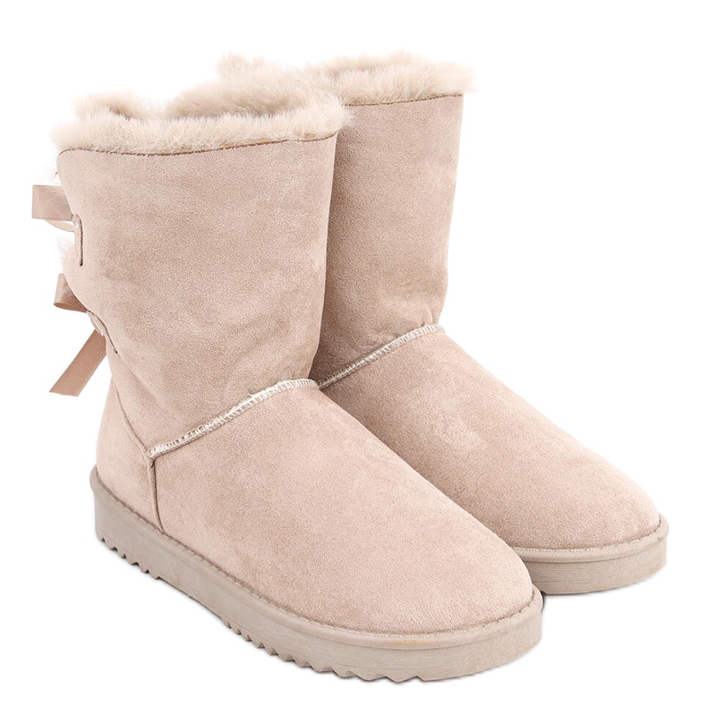 Botas de nieve de mujer con lazos Tosse Beige