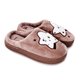 WJ1 Pantuflas Infantiles Nella Estrellas Beige marrón