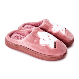 WJ1 Pantuflas Infantiles Estrellas Rosa Oscuro Nella blanco