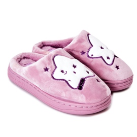 WJ1 Pantuflas Calientes Infantiles Morado Nella blanco púrpura