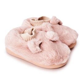 Pantuflas Calientes Con Canalé Rosa Claro Dessi beige