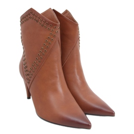 Botas de tacón Girme Camel marrón