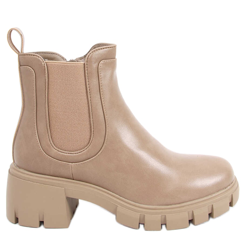 Botas con suela alta Gunno Khaki beige caqui