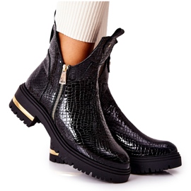 PA2 Botas Negras Con Un Estampado De Cocodrilo Recortado Crolisia Negra negro PA2 Botas Negras Con Un Estampado De Cocodrilo Recortado Crolisia Negra negro
