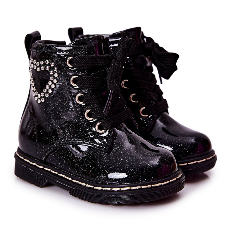 WT1 Patucos Infantiles Lacados Negro Brillante WT1 Patucos Infantiles Lacados Negro Brillante
