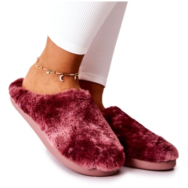 WJ1 Pantuflas de piel rosa cálido rosado WJ1 Pantuflas de piel rosa cálido rosado