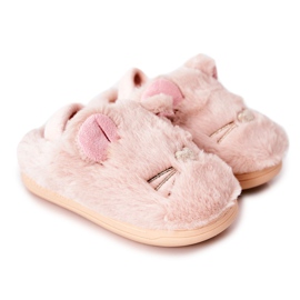 WJ1 Pantuflas Infantiles Gatitos Con Orejas Rosa Claro Tammy rosado