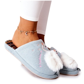 Zapatillas calentitas cisne de Blue Rey azul