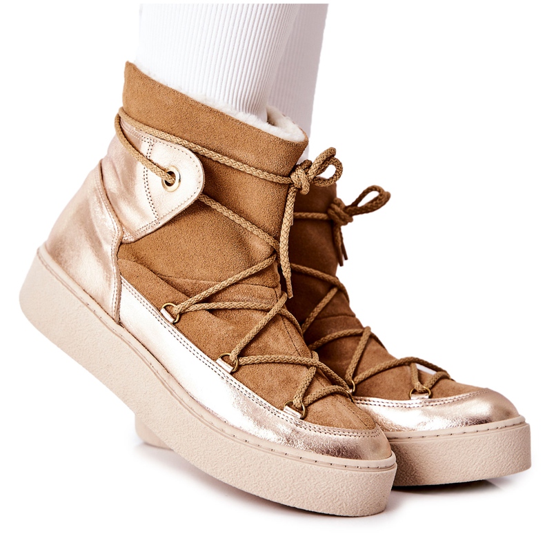 Botas de nieve de ante cálido Camel Clarem marrón