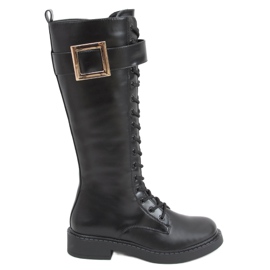 Botas con cordones Naomi Black negro