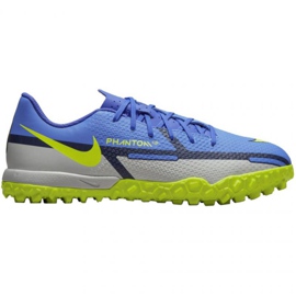 Zapatos de fútbol Nike Phantom GT2 Academy Tf Jr DC0817 570 gris, azul azul